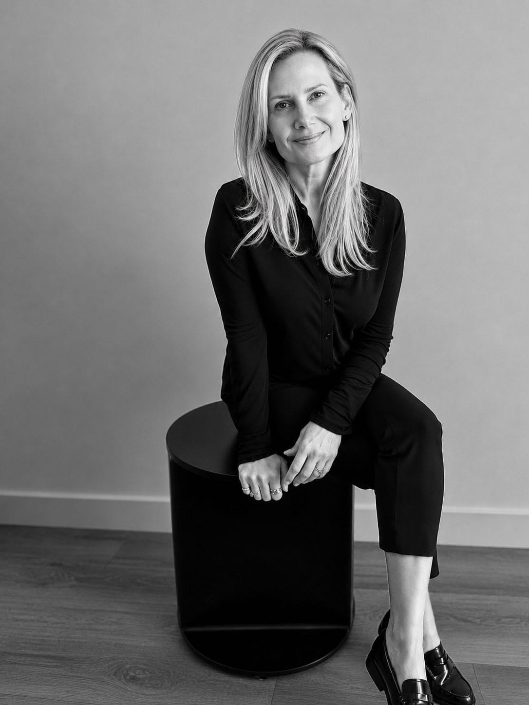Christine Ashe, seated